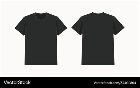 Blank black t-shirt template Royalty Free Vector Image