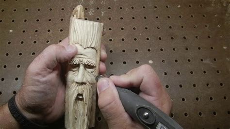 Wizard spirit wood carving Foredom and Dremel - YouTube