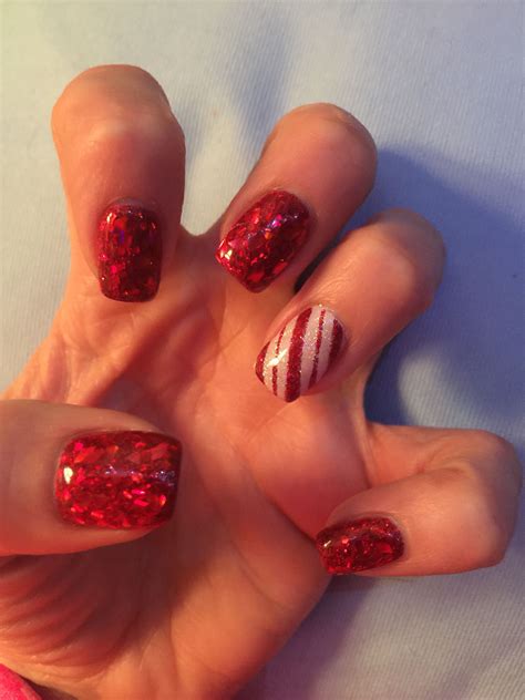 Pin by Kathryn Filla on Nails | Candy cane nails, Red nails glitter ...