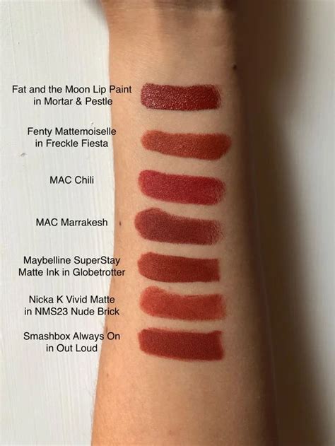 Dark Red Lipstick Swatches