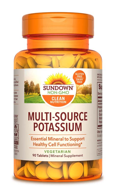 Sundown Naturals Multi-Source Potassium, 90 Ct - Walmart.com - Walmart.com