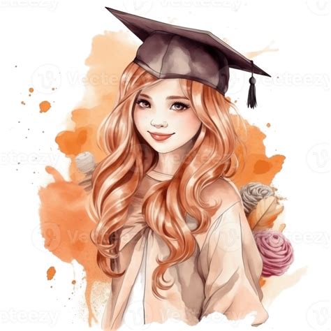 Graduation Girl Watercolor Art, 23957989 PNG