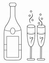 Printable Champagne And Glasses Coloring Page sketch template