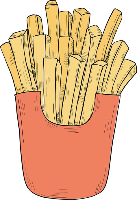 French fries clipart vector design illustration. French fries set. Vector Clipart Print - Clip ...
