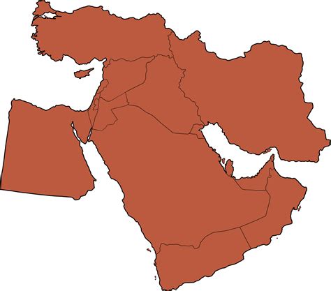 Single Color Middle East Map With Countries Major Cit - vrogue.co