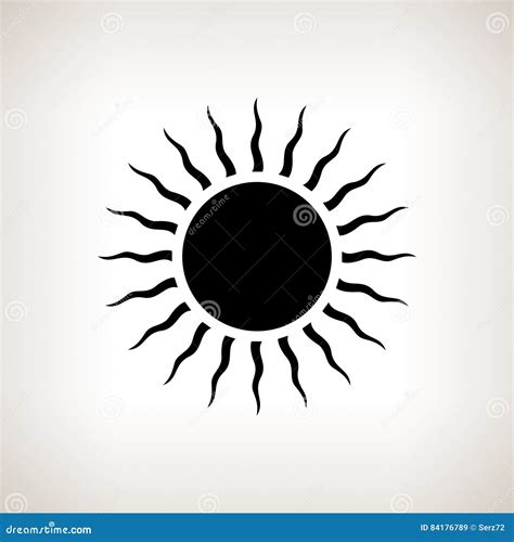 Silhouette Sun With Rays On A Light Background Stock Vector ...