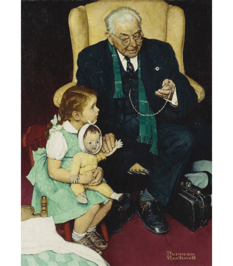 Giclée Print on canvas: Norman-Rockwell: Doctor-and-Doll