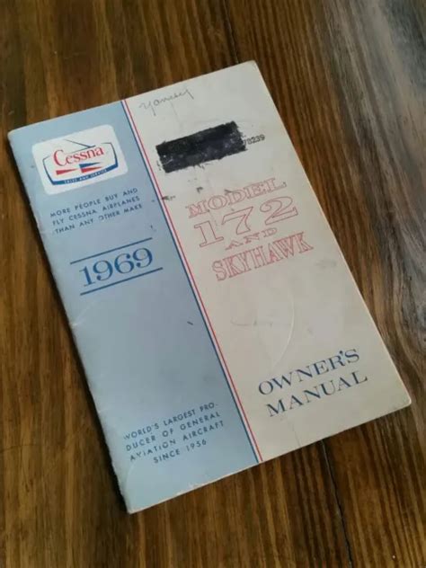 CESSNA MODEL 172 and Skyhawk Owner's Manual - 1969 - Original & Vintage ...