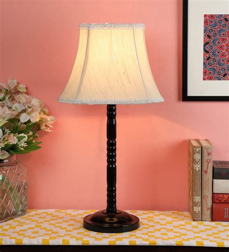 Buy White Fabric Shade Table Lamp with Black Base by Tu Casa at 54% OFF by Tu Casa | Pepperfry