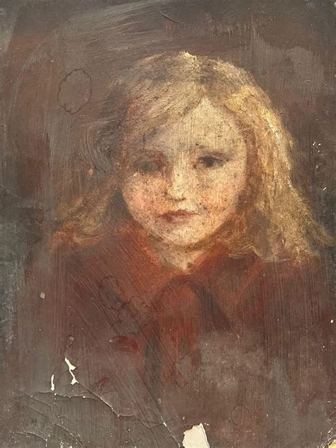 Antique English - Antique Victorian English Oil Portrait Of A Young Blonde Girl For Sale at 1stDibs