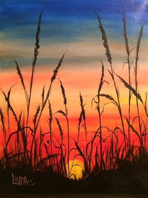 The Calm Sunset Acrylic Canvas Painting Ideas Acrylic - vrogue.co