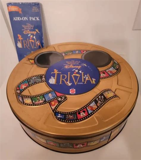 DISNEY TRIVIA BOARD Game The Wonderful World of 1997 Metal Tin w/Add on Pack $22.50 - PicClick