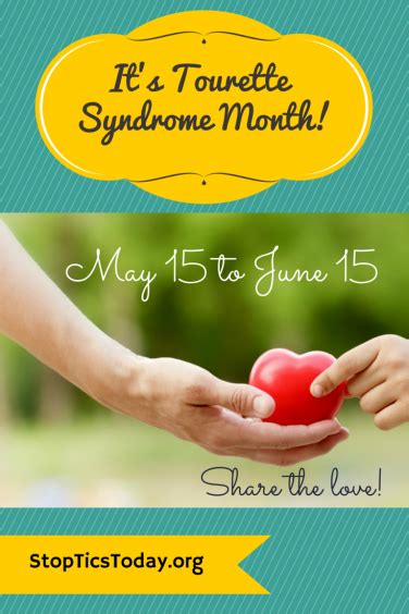 Help Spread the Word! It's Tourette Syndrome Awareness Month - Stop ...