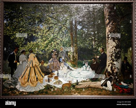 Claude Monet, Luncheon on the grass, (Chailly) 1866, oil on canvas. Shchukin Collection, Pushkin ...