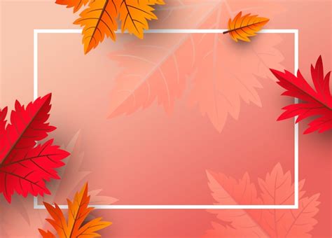 Fondo de hojas de otoño con espacio de copia | Vector Premium