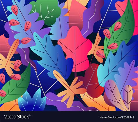 Flat abstract colorful leaves pattern background Vector Image