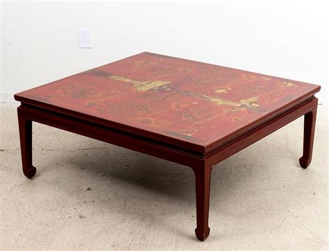 Red Gracie Chinoiserie Coffee Table For Sale at 1stDibs