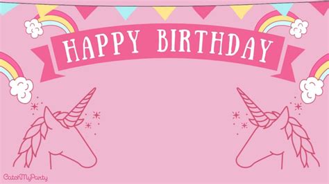 FREE Zoom Backgrounds for Girl Virtual Birthday Parties! | Happy birthday template, Girls ...