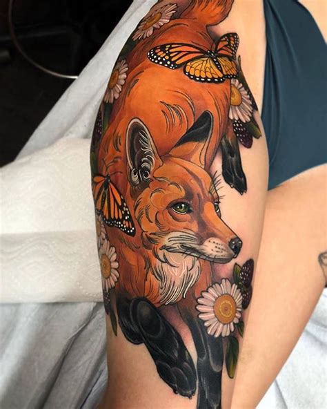 Fox tattoo by Arielle Gagnon (@mermaidsketches) from Montreal, Canada # ...