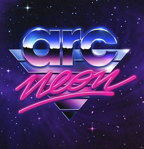 Neon artwork, 80s logo, Retro designs