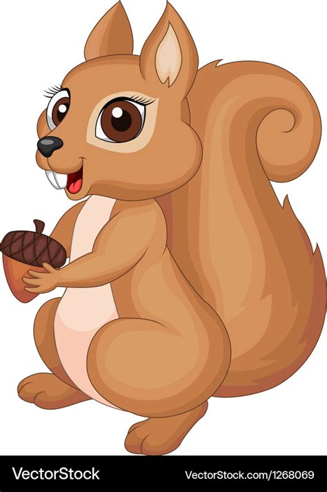 Cute cartoon squirrel holding a corn Royalty Free Vector