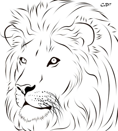 Lion Line Drawing at PaintingValley.com | Explore collection of Lion ...