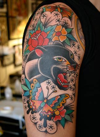 panther | Traditional tattoo sleeve, Traditional tattoo, Tattoos