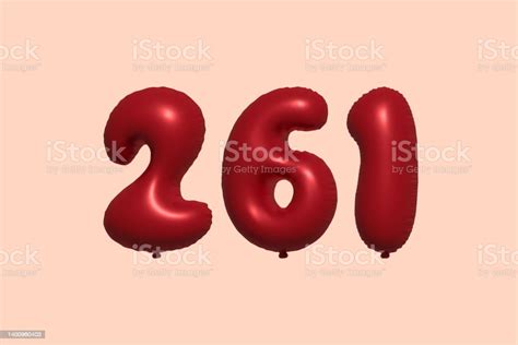 Red Helium Balloon 3d Number 261 Stock Illustration - Download Image Now - Abstract ...