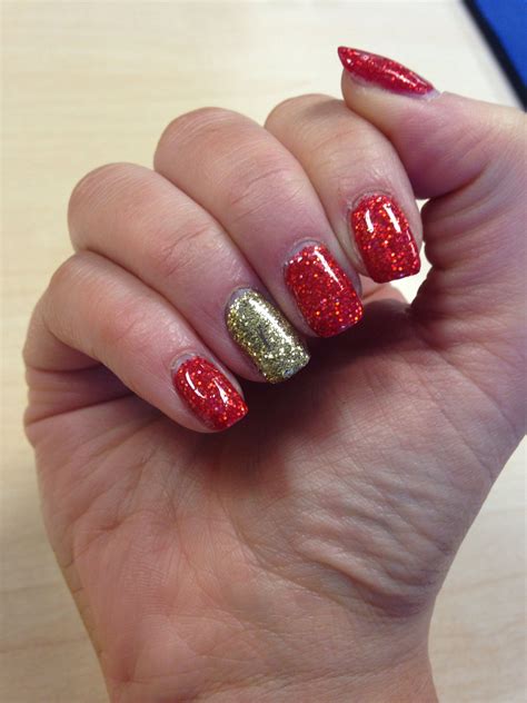 Christmas Nails Ideas Red And Gold