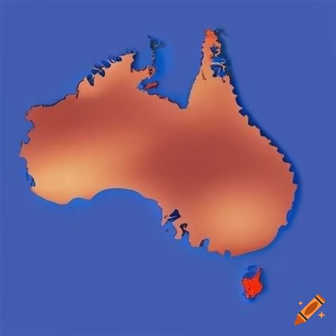 Outline of australia on a map
