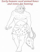 Early Humans Printable coloring page For Kids 14 sketch template