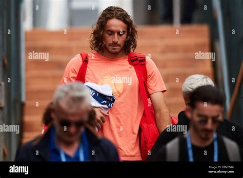 BARCELONA, SPAIN - APRIL 20: Stefanos Tsitsipas training session during the Barcelona Open Banc ...