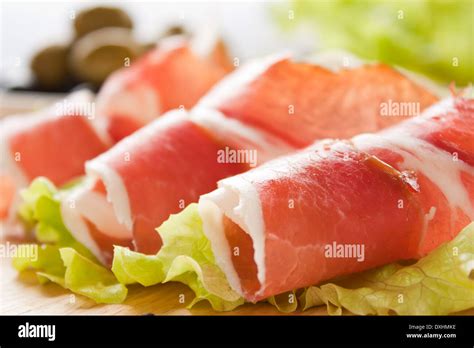 Cured meat. Cold cuts ham Stock Photo - Alamy