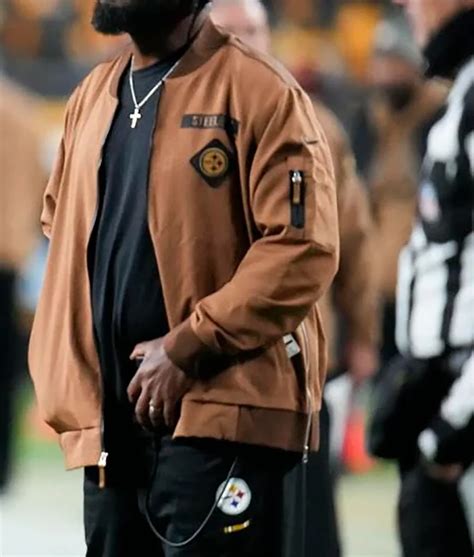 Mike Tomlin Steelers Men's Brown Leather Jacket - LeatherStylo