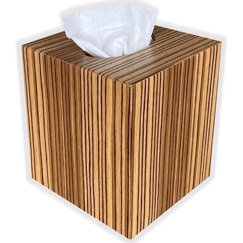 Tissue Box Cover American Cherry Figured Wood – Cube Square Size Holder - The Tissue Box Cover Store