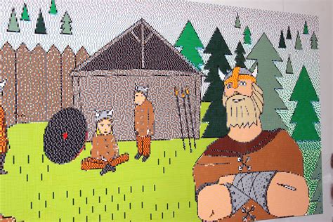 LEGO viking village tile mosaic | A tiled mosiac mural of vi… | Flickr