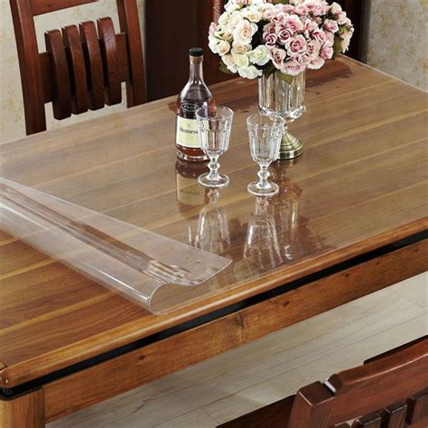 PVC Waterproof Oilproof TableCloth Clean Transparent Table Cloth Cover ...