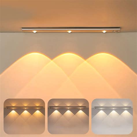 LUOCAI 40CM Under Cabinet Lights with Motion Sensor 2000mAh LED Closet ...