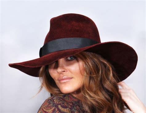 Fedora Womens Millinery Hat, katy, Velour Felt Wide Brim and Tall Crown ...