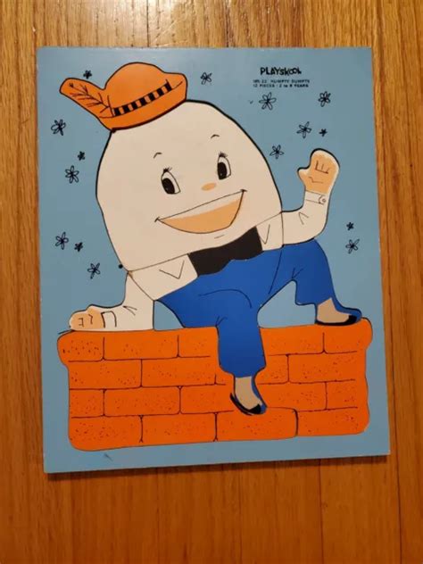 VINTAGE PLAYSKOOL HUMPTY Dumpty Wood Board Puzzle 185-22 Nursery Rhyme 12 pcs $20.99 - PicClick