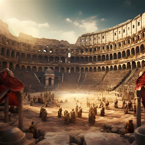 Premium AI Image | Colosseum Clash Witness the Drama of a Gladiator ...