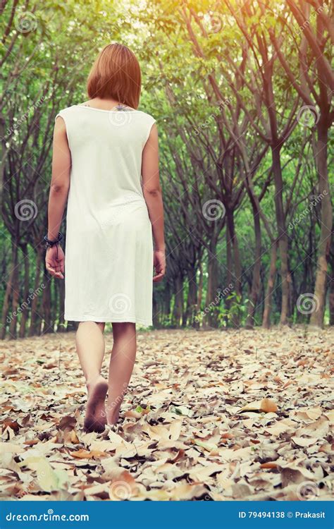 Sad Woman Walking Alone in the Forest Feeling Sad and Lonely Stock Photo - Image of feeling ...