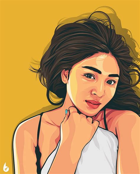 Nadine Lustre vector art. Custom portrait illustration, Vector portrait ...