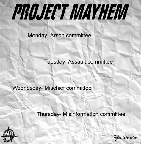 Project Mayhem Quotes. QuotesGram