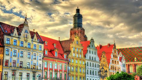 Photos Wroclaw Poland Tower Sky Cities Clouds Building 1920x1080