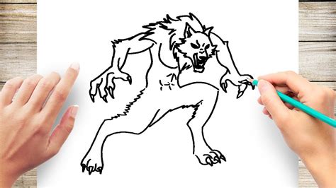 How to draw a werewolf - YouTube