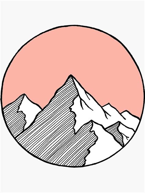 "Mountains Sketch" Sticker for Sale by smalltownnc | Abstracte ...