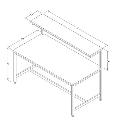 RDM - Stainless Steel Table with Upper Shelf Model F103P-SS
