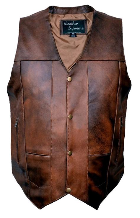 Mens Leather Vest – Leather Supreme