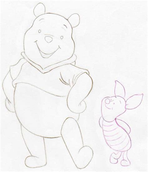 Draw Winnie The Pooh and Piglet. Step By Step Tutorial